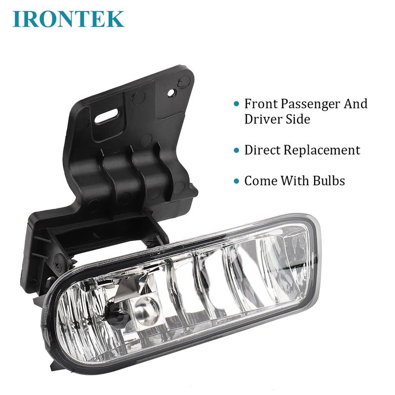 IRONTEK Clear Lens 1 Pair Fog Lights Fits for Chevrolet 99-02 Silverado 1500 & 2500, 00-02 Silverado 3500, 00-06 Suburban, 00-06 Tahoe Left & Right Side Driving Fog Lamp Kits - Image 5
